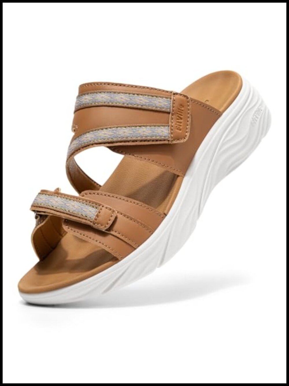 Women's Wide Width Adjustable Slide Wedge Sandals for Swollen Feet & Bunion
